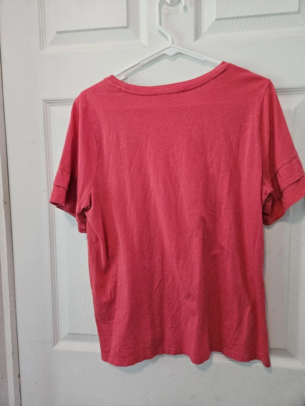 Michael Kors Coral Pink Short-Sleeve Ruffle-Sleeve Tee